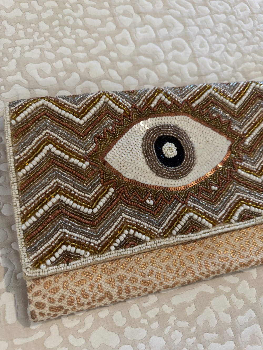 America & Beyond Rose Gold Evil Eye Clutch - Picture 2 of 8